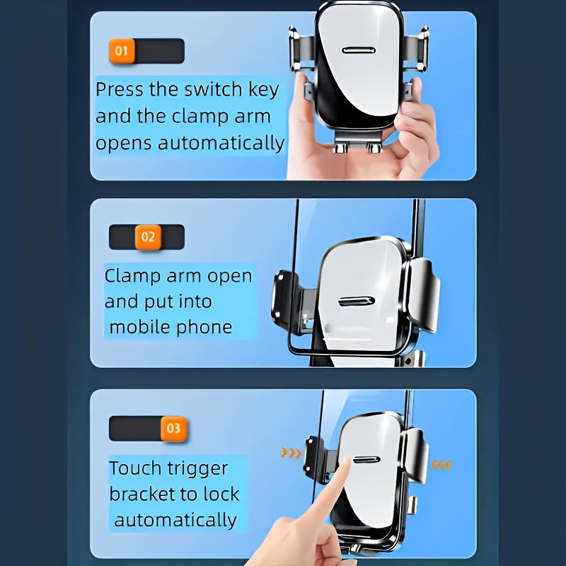 360° Adjustable Car Phone Holder - Stable Grip, Hands-Free Driving