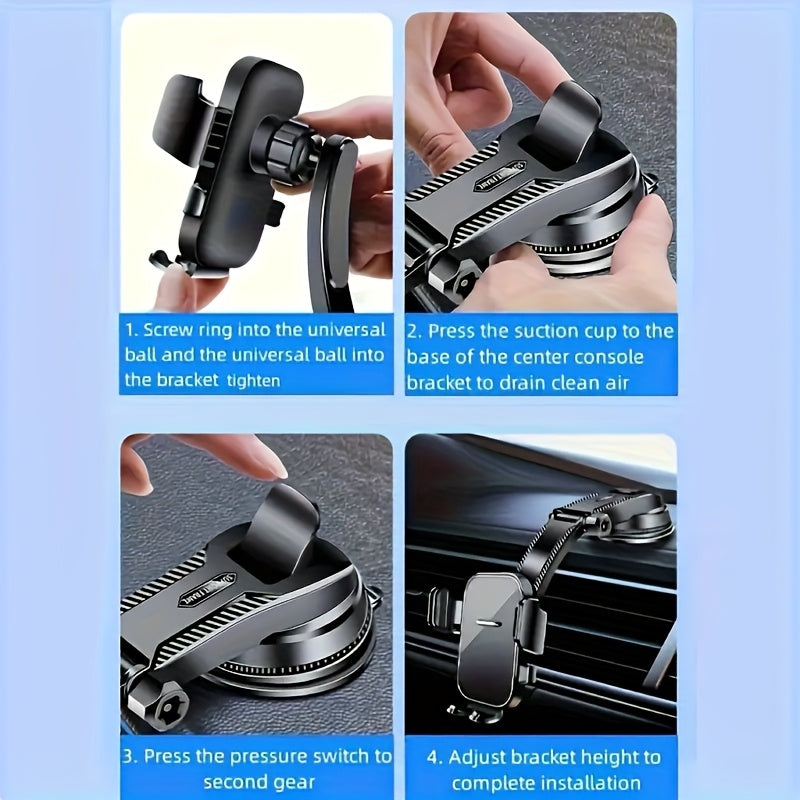 360° Adjustable Car Phone Holder - Stable Grip, Hands-Free Driving