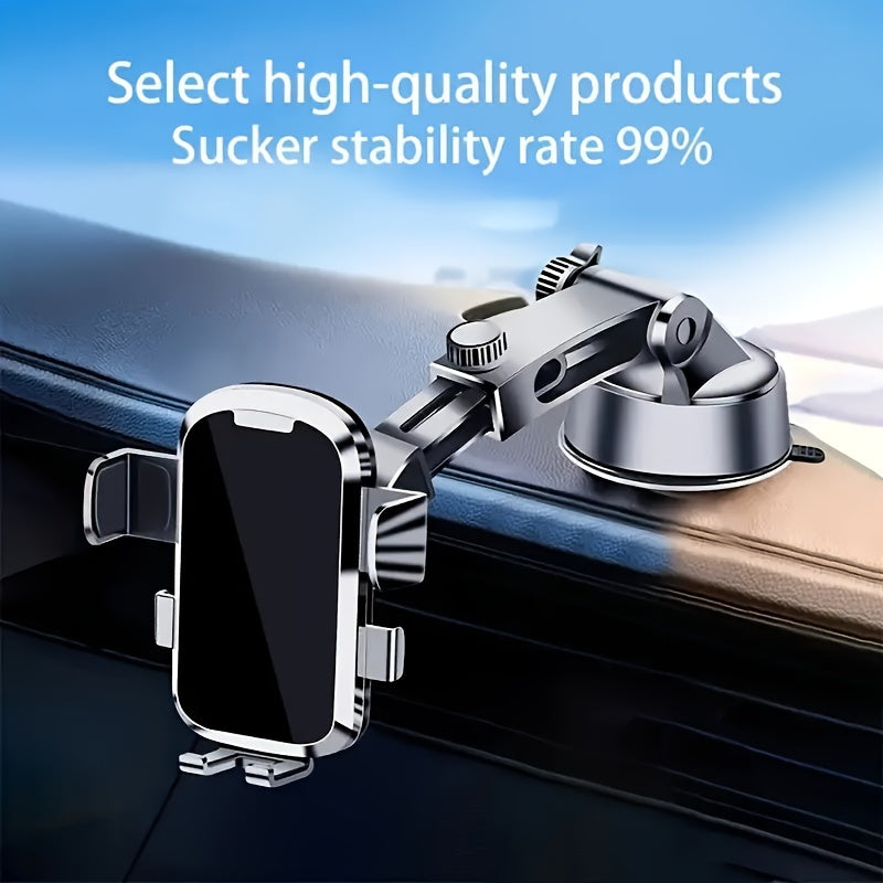 Suction Cup Car Phone Holder - Extendable, Rotatable, Stable GPS Mount