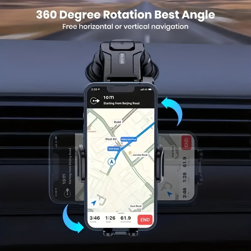 360° Adjustable Car Phone Holder - Stable Grip, Hands-Free Driving